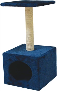 Когтеточка домик с полкой Croci Hamburg blue 30*30*60 см (синя)