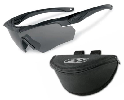 Балістичні окуляри ESS Crossbow Black One Kit w/Smoke Gray + Semi-Rigged Case