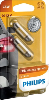 Автолампа вказівна Philips 12844 C5W-02В 12V 5W (SV8,5) (блістер) (шт.)