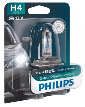 Автолампа Philips H4 12342XVPВ1 X-tremeVision Pro150 +150% 12V 60/55W (P43t-38) В1 (блістер) (шт.)
