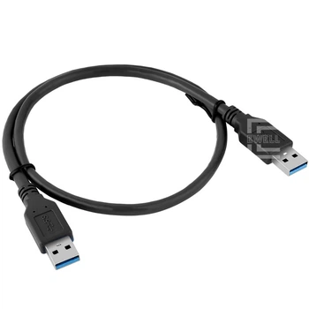 Кабель Ewell USB 3.0 AM - AM, 0.6 м, 28 AWG, чорний (EW479)