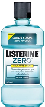 Ополіскувач для порожнини рота Listerine Zero Alcohol Mouthwash Soft Mint 500 мл (3574660721959)