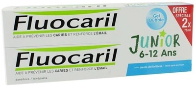 Зубна паста Fluocaril Junior 6-12 Years Pack Bubble Flavour Toothpaste 2x75 ml (8001090346988)