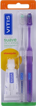 Зубний набір Vitis Double Set Den Access Soft 2xToothbrush and Toothpaste 15 ml (8427426017443)
