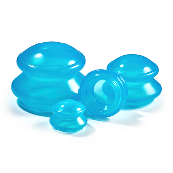 Набор силиконовых массажных банок для тела 6,5-5,2-4-2,5 см 4FIZJO Синий (2000001960844)