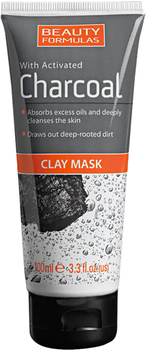 Oczyszczająca maska glinkowa do twarzy z aktywnym węglem Beauty Formulas 100 ml (5012251012263)