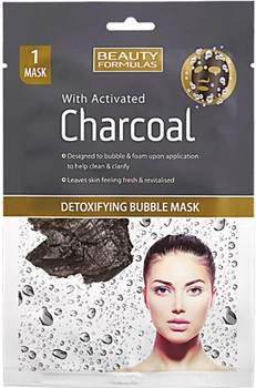 Детоксикуюча бульбашкова маска з активованим вугіллям Beauty Formulas 1 шт. (5012251012638)