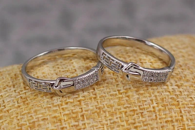 Кільце Xuping Jewelry ремінець з грецьким візерунком р 19 сріблясте