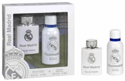 Zestaw Real Madrid Eau De Toilette Spray 100 ml + Deo Spray 150 ml (663350054293)