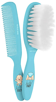 Szczotka do włosów Beter Baby Brush And Comb Set Blue (8412122349837)