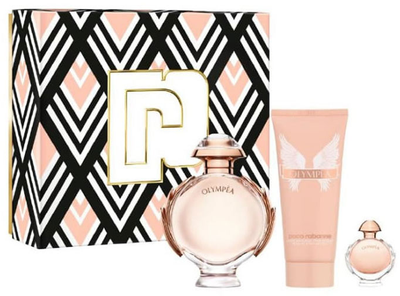 Zestaw damski Paco Rabanne Olympea Eau De Perfume Spray 80 ml + Balsam do ciała 100 ml + Miniatura 6 ml (3349668613700)