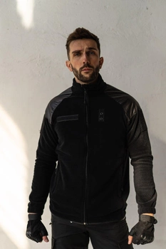 Куртка флисовая LOGOS с Soft Shell плечами и рукавами черный M