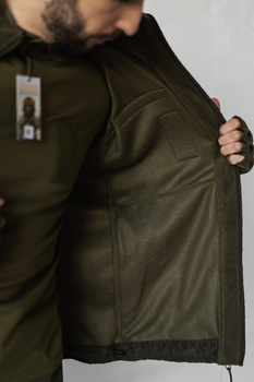 Куртка флисовая LOGOS с Soft Shell плечами и рукавами хаки 2ХL