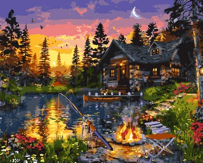 Картина по номерам 40×50 см Kontur. Вечерняя рыбалка. DS0485