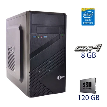 Новый компьютер QUBE QB05M U3 Tower / Pentium Gold G6400 (2(4) ядра по 4GHz) / 8GB DDR4 (2666MHz) / 120GB SSD / 400W / PRIME H410M-R