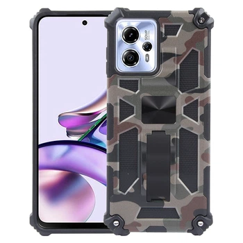 Чохол Military Shield для Motorola Moto G13/G23 бампер протиударний з підставкою Khaki
