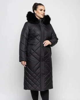 Зимняя куртка женская большого размера UF-fashion ЛР-167 песец 64 черный