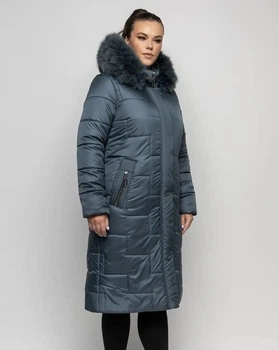 Зимняя женская куртка большого размера UF-fashion ЛР-168 песец 52 олива