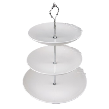 Фруктівниця порцеляна 3-х ярусна Stenson MC4876 "Edge" 7"-8"-10" white
