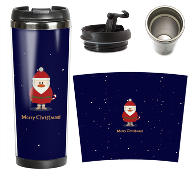 Термочашка «Merry Christmas», синя