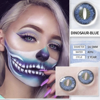 Лінзи BauTech кольорові контактні оригінальні 1 пара DINOSAUR-blue Синій (1012-842-02)