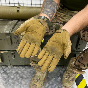 Плотные сенсорные перчатки М-Расt с дышащими вставками TrekDry и усиленными накладками койот размер L
