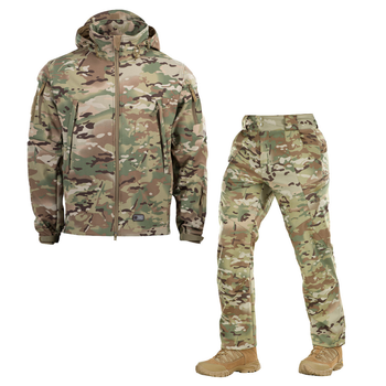 Чоловічий зимовий Комплект M-TAC Куртка + Штани / Польова форма SoftShell на флісі мультикам розмір XL