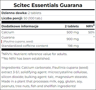 Дієтична добавка Scitec Nutrition Super Guarana 100 таблеток (728633102549)