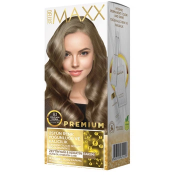 Фарба для волосся MAXX Deluxe 8.11 Інтенсивний попелясто-русявий 50 мл+50 мл+10 мл