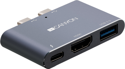 Мультипортова док-станція Canyon 3-в-1 USB Type C (CNS-TDS01DG)