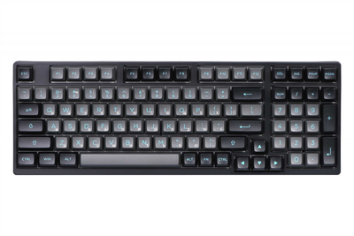 Механічна клавіатура АККО 3098N Black&Cyan 98Key, TTC Flame, BT/WL/USB-A, Hot-swappable, EN/UKR, RGB, Чорний