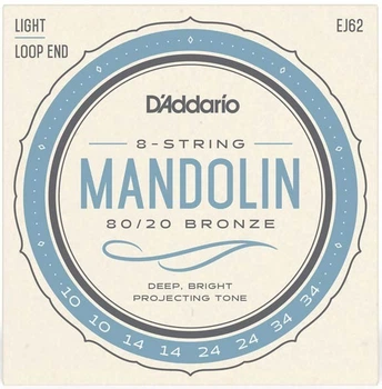 Струны для мандолины D'Addario EJ62 MANDOLIN 80/20 BRONZE LIGHT (10-34)