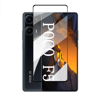 Защитное стекло LUX для Xiaomi Poco F5 черный Full Сover Full Glue 0,3 мм