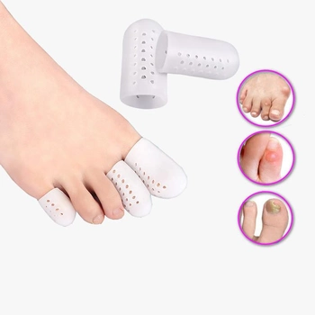 Силіконовий захисний ковпачок для середніх пальців ніг Finger Protection White