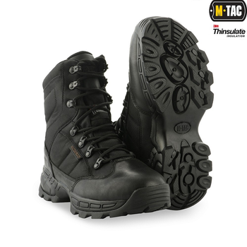 Берцы зимние мужские тактические непромокаемые ботинки M-tac Thinsulate Black размер 42 (28 см) высокие с утеплителем