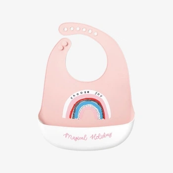 Слинявчик силіконовий Kiddie Widdie з кишенькою Sweet Dreams Рожевий