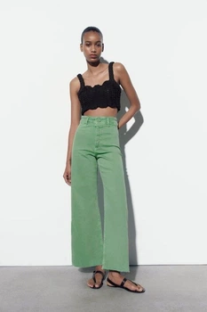 Джинсы Zara 8246/068 36 Зеленые