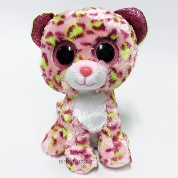 Детская мягкая игрушка Леопард Лейни Глазастик TY Beanie Boo's плюшевый розовый 18 см 255215243