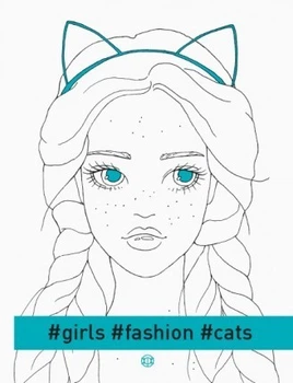 Фэшн-раскраска #girls#fashion#cats (на английском)