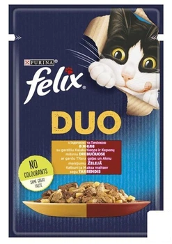 Влажный корм для кошек Felix Duo (с индейкой и печенью) ТМ "Purina One" 85 г (90850)