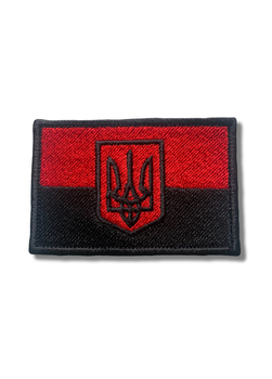 Шеврон на липучці Прапор України з тризубом 7см х 5см (12267)