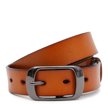 Женский кожаный ремень Borsa Leather CV1ZK-008g-ginger оранжевый