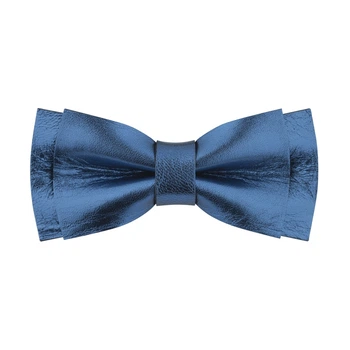 Бабочка Bow Tie House кожаная маленькая Silver Blue 10465S