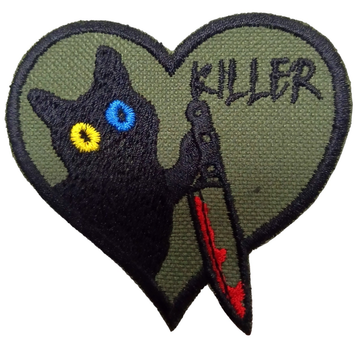 Шеврон Tactic4Profi вишивка "Killer кіт" хакі фон (8*7)