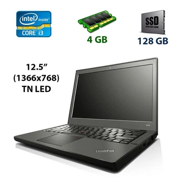 Нетбук Lenovo ThinkPad X240 / 12.5" (1366x768) TN / Intel Core i3-4030U (2 (4) ядра по 1.9 GHz) / 4 GB DDR3 / 128 GB SSD / Intel HD Graphics 4400 / WebCam / USB 3.0 / MiniDP / Win 10 Pro б/у