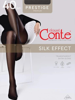 Колготи 40 Den жіночі великих розмірів Conte Ce Prestige (Euro) 5 р Чорні (5904988504466)