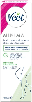 Крем для депіляції Veet Minima з Екстрактом огірка та Листям шавлії для сухої шкіри 100 мл (5000146980339)