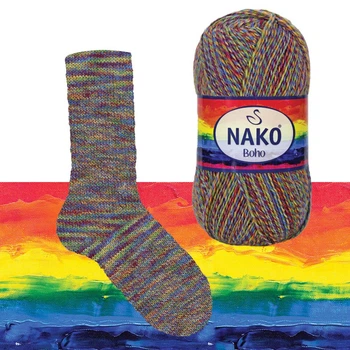Пряжа носочна Nako Boho Concept 87727