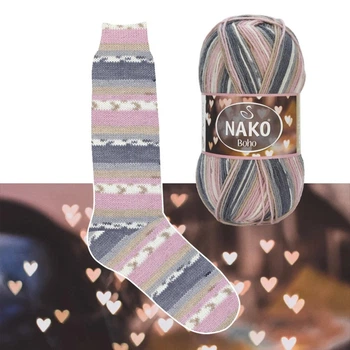 Пряжа носочна Nako Boho Concept 82265