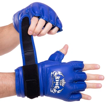 Перчатки для смешанных единоборств MMA кожаные TOP KING Extreme TKGGE размер: XL Цвет: Синий